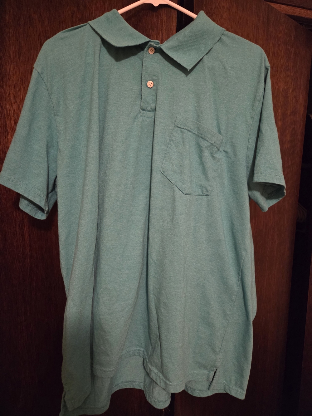 St. John's Bay Teal Short-Sleeve Polo with Chest Pocket